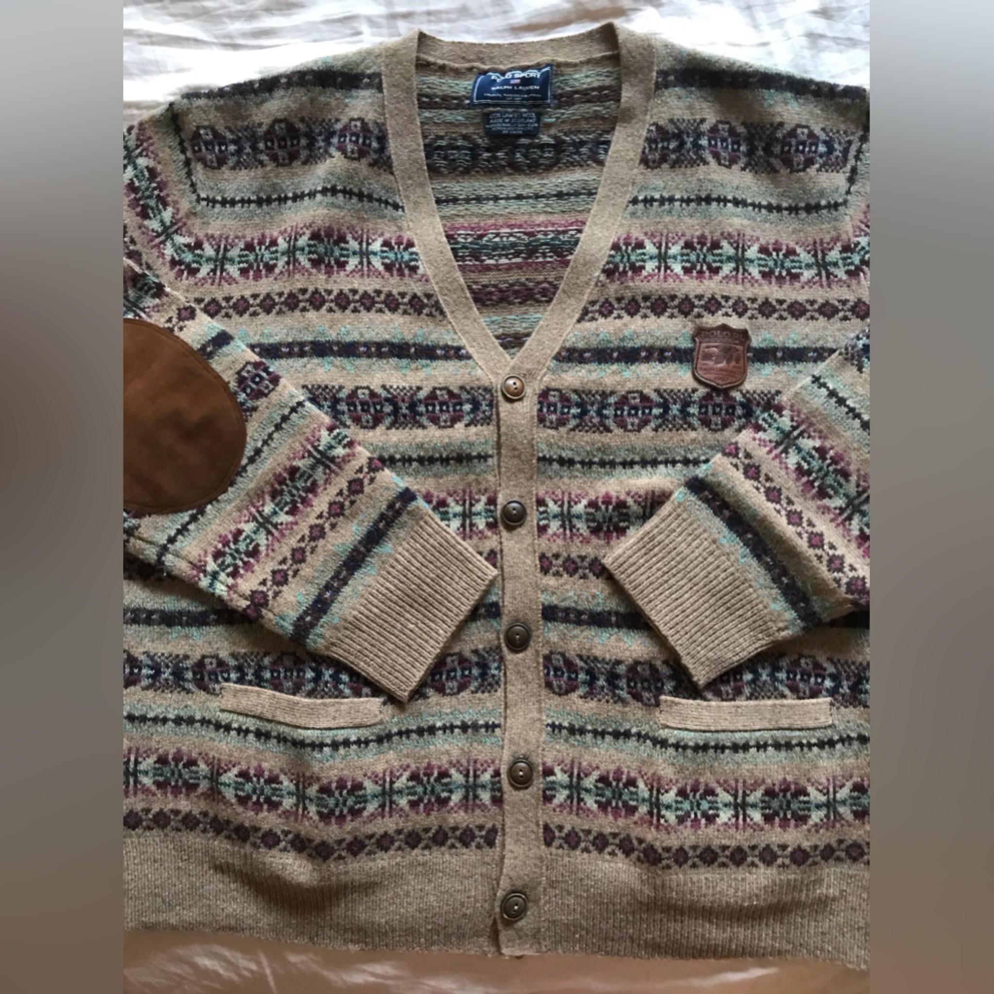 Custom Polo Sport Ralph Lauren Fair Isle Cardigan Sweater
